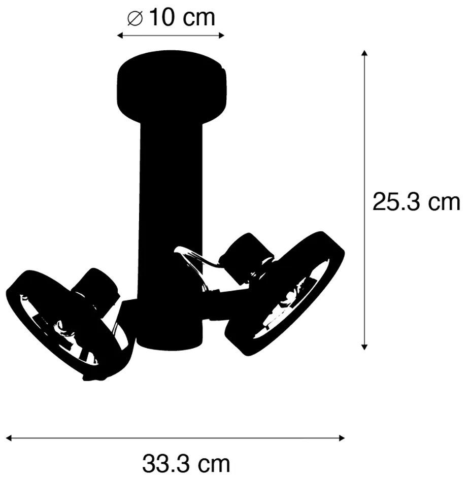 Nowoczesny reflektor czarny regulowany 2-punktowy - Goes