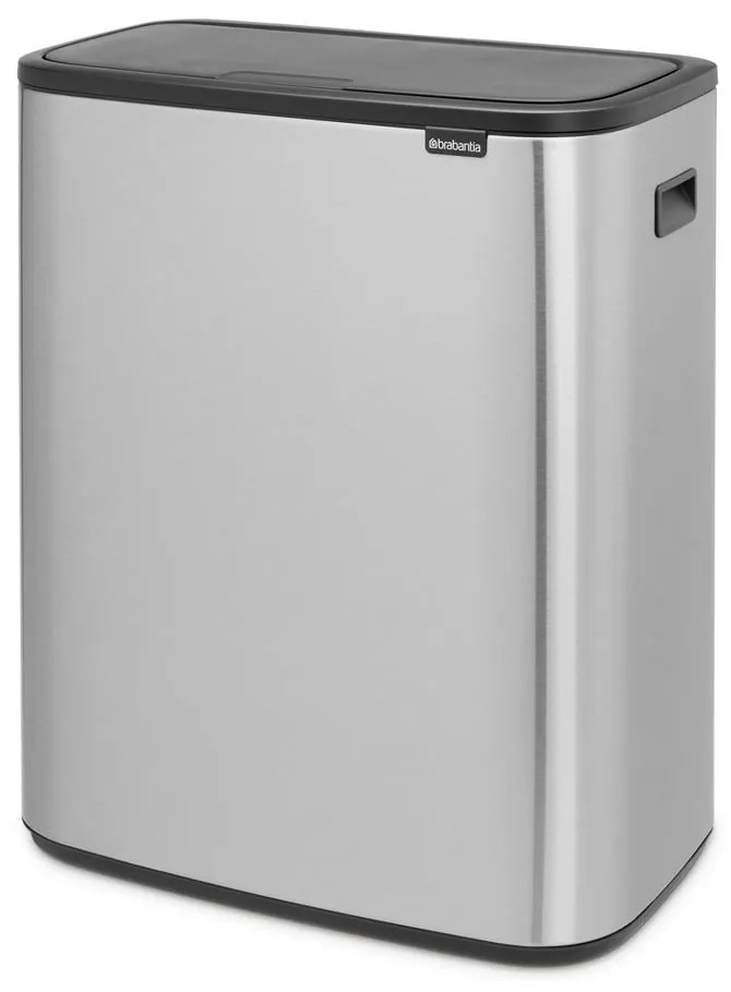 Stalowy kosz na śmieci w kolorze matowego srebra do segregacji odpadów otwierany na dotyk 60 l Bo Touch Bin – Brabantia