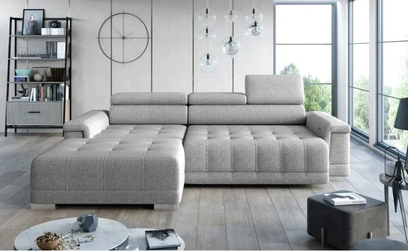 Narożnik CAMPO S z elektryczną regulacją siedziska Lewostronny w tkaninie MEMPHIS 16 WERSAL