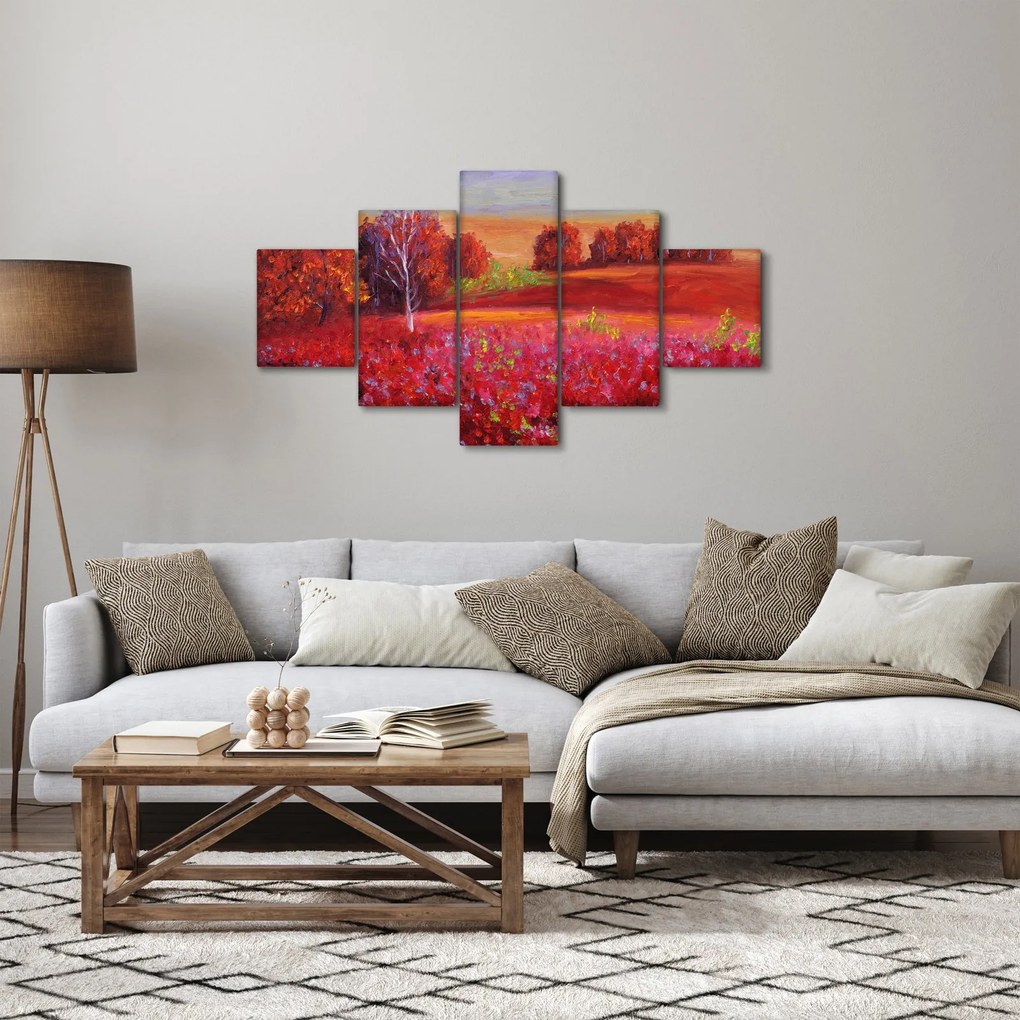 Obraz czerwonego krajobrazu (125x70 cm)