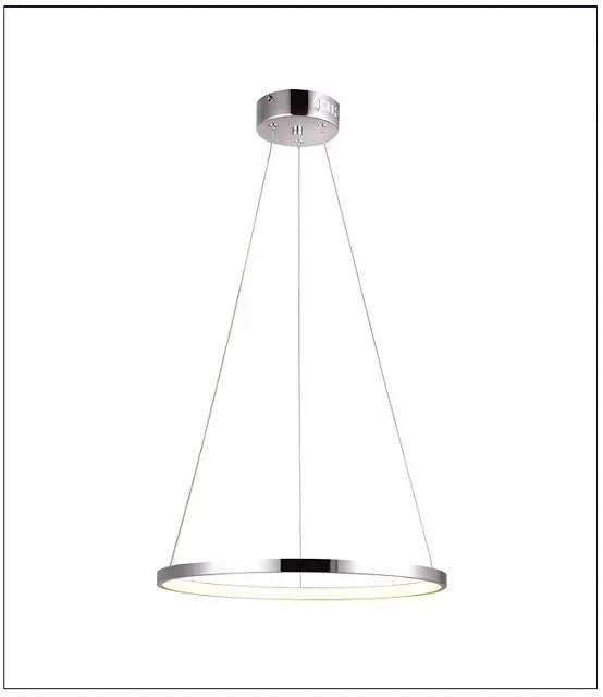 Chromowana lampa wisząca okrąg 30 cm - 14X V081 F2-H89