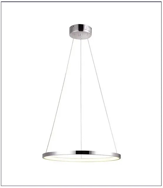 Chromowana lampa wisząca okrąg 30 cm - V081-Monati