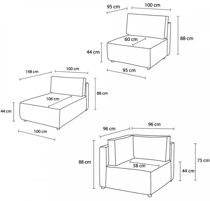 Jasnoszary sztruksowy narożnik (lewostronny/w kształcie litery U) Nihad modular – Bobochic Paris
