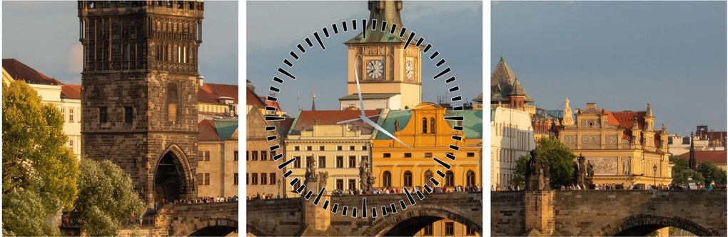 Obraz - Most Karola (z zegarem) (90x30 cm)
