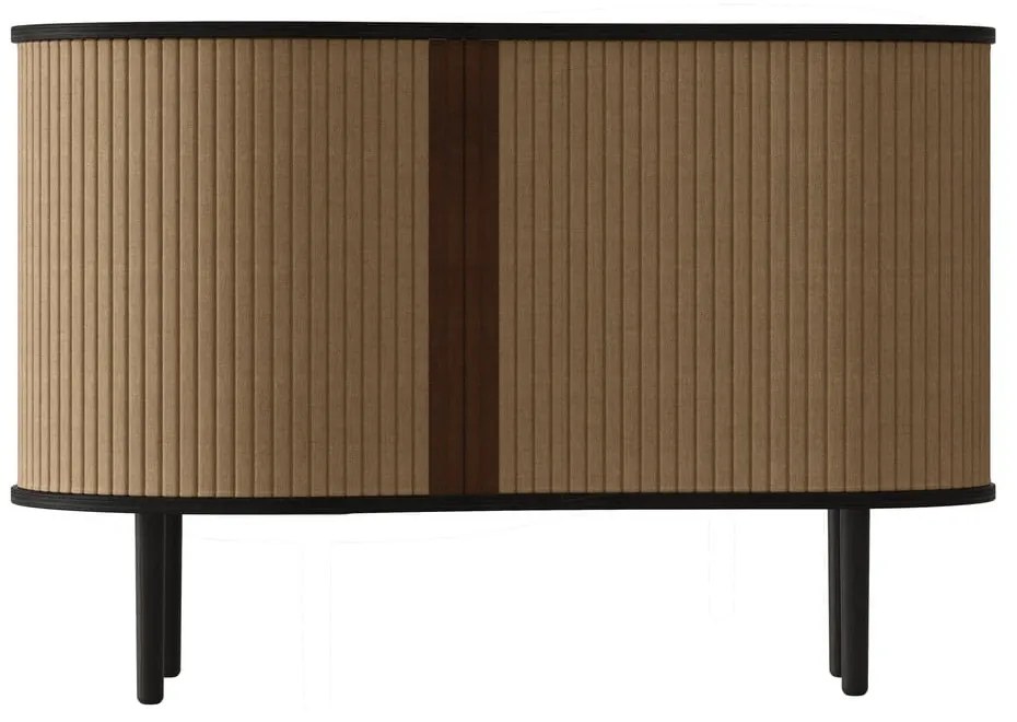 Brązowa niska komoda w dekorze dębu z drzwiami przesuwnymi 100x67 cm Audacious – UMAGE