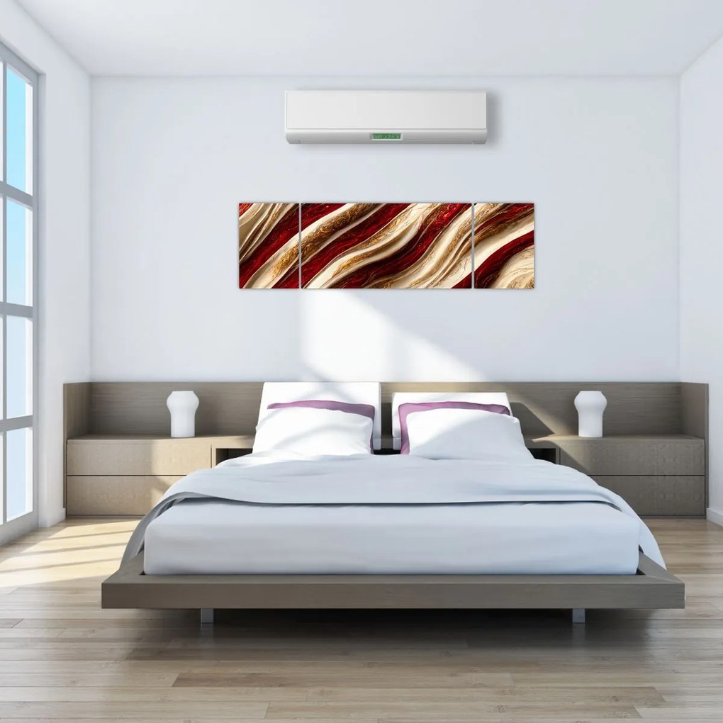 Obraz - Złoto - biała tekstura (170x50 cm)