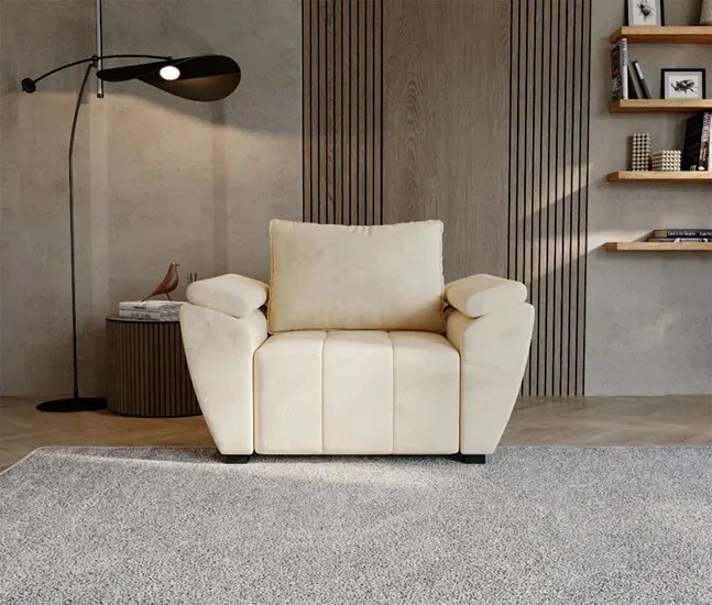 Kremowy nowoczesny fotel do salonu E8-Z11