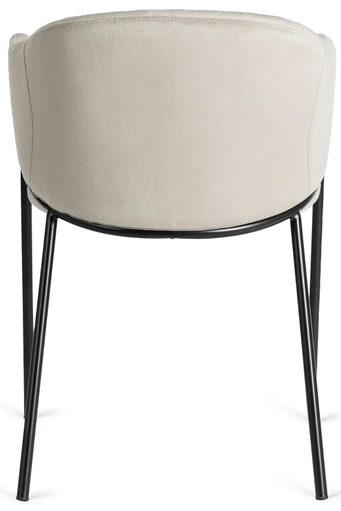 Krzesło Tapicerowane do Salonu INNES 2 Szare Welurowe Nowoczesne Loft