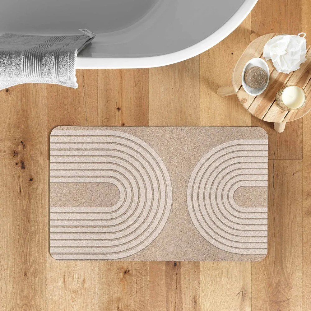 Jasnobrązowy dywanik łazienkowy 50x80 cm Adriel – douceur d'intérieur