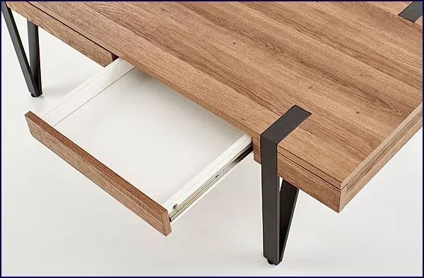 Ława z szufladami miodowy orzech N0-L01