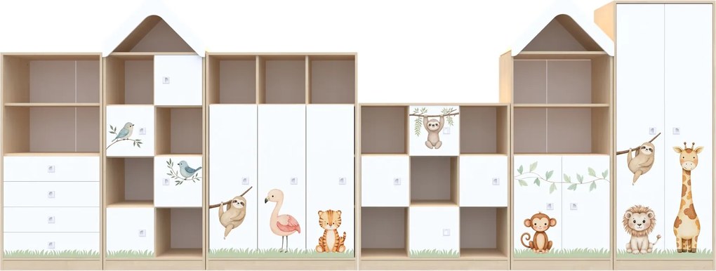 Komplet mebli do przedszkoli i żłobków Blox Nature 2