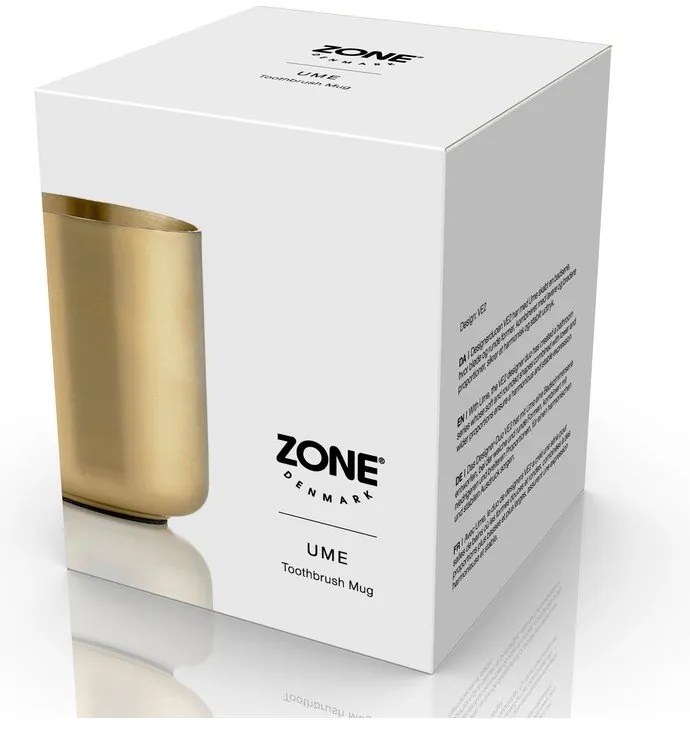 Kubek na szczoteczki do zębów ze stali nierdzewnej w kolorze mosiądzu Ume Brass – Zone