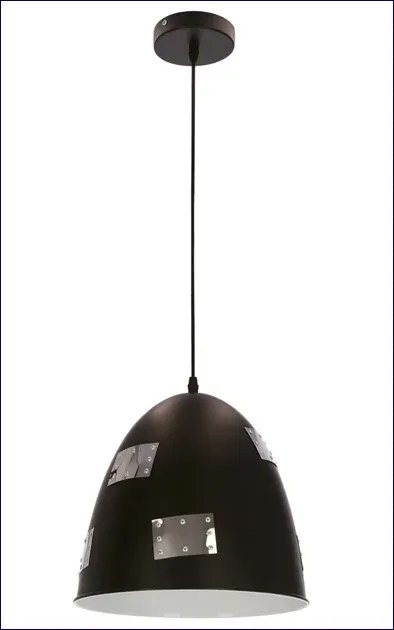 Czarna nowoczesna lampa wisząca z chromowanymi elementami - 4X D151 L8-K30