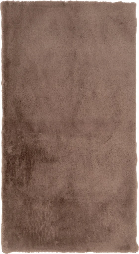 Dywan Futrzany Brązowy 70x130 cm Włochaty Miękki Dekoracyjny Antypoślizgowy