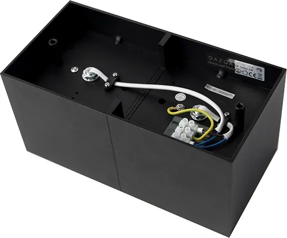 Designerski reflektor czarny prostokątny 2-światłowy - Box