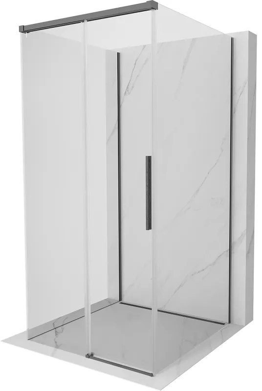 Mexen Rox-3S kabina prysznicowa 3-ścienna rozsuwana 90 x 90 cm, transparent, gun gray szczotkowany - 8C2-090-090-66-00-3S