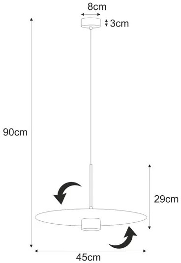 Wisząca duża czarna lampa G0-Z50