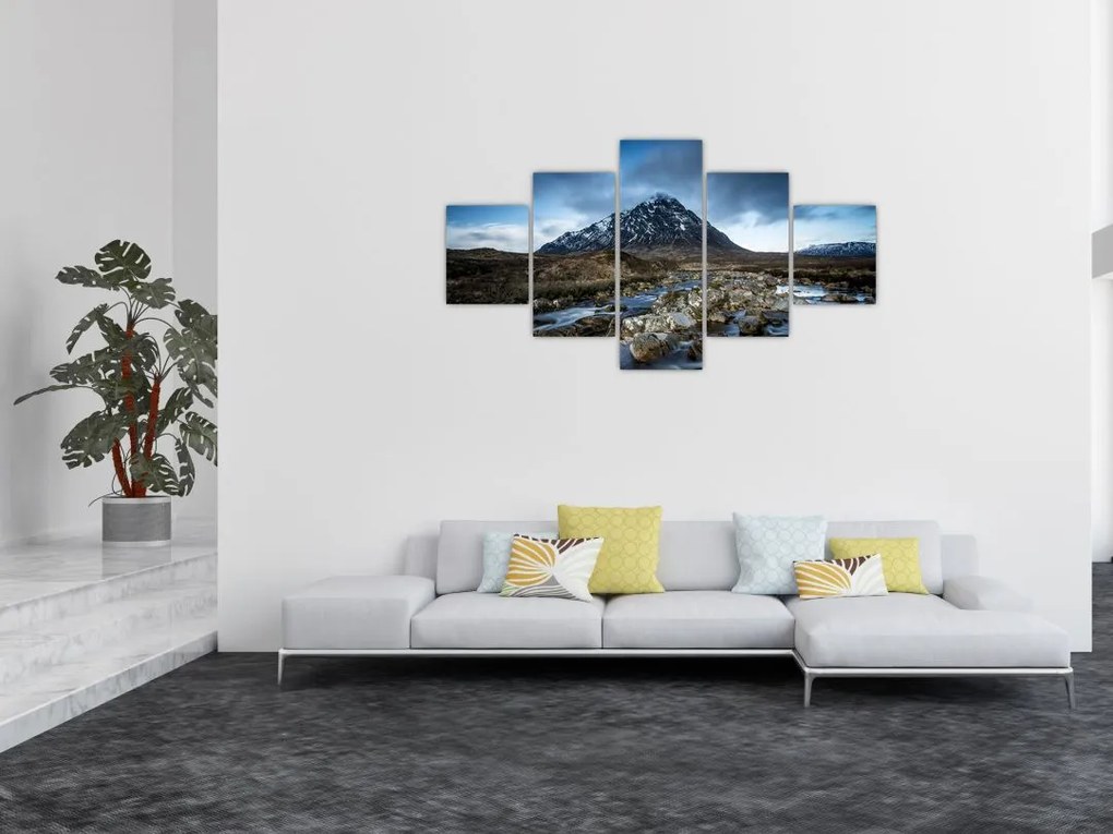 Obraz góry i rzeki (125x70 cm)