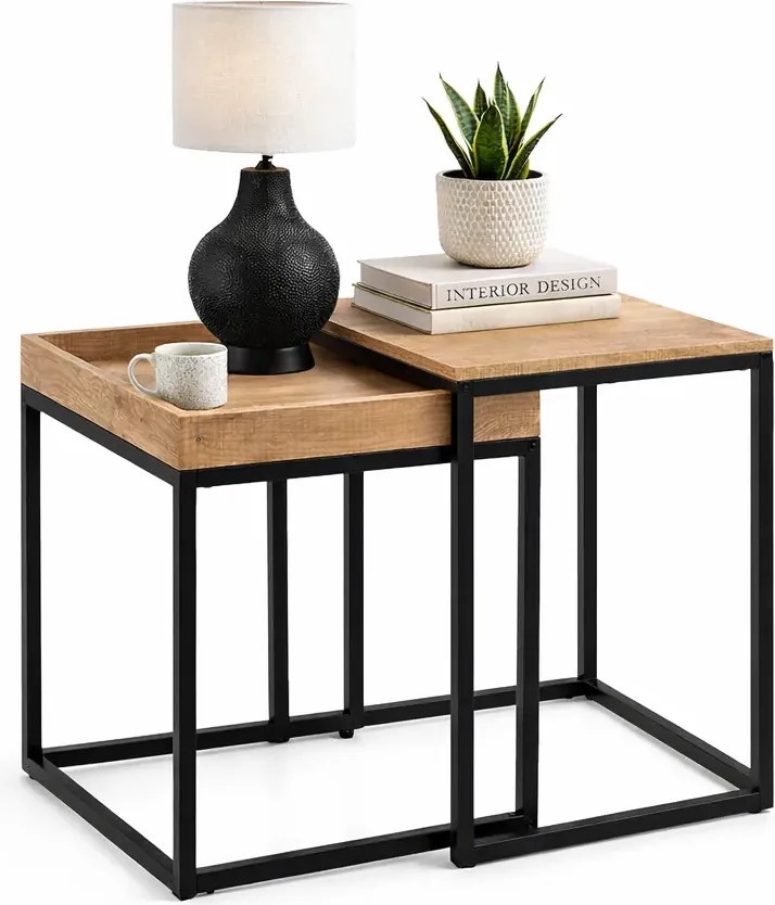 Loftowy Stolik Kawowy 2W1 Miodowy Brąz 120 Cm D6-T02