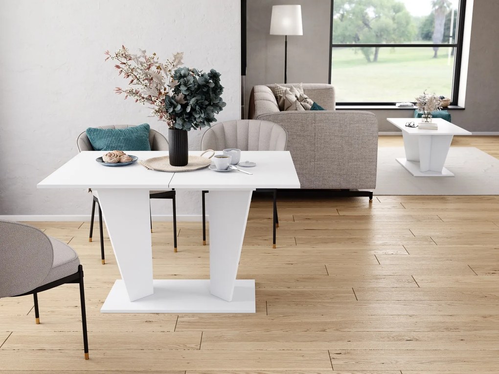 Rozkładany stół do jadalni Violan II R biały mat