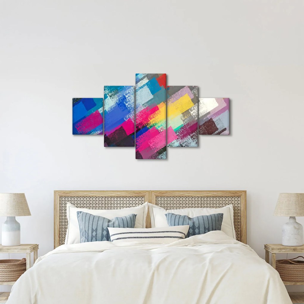 Obraz - Kolorowe pociągnięcia pędzlem (125x70 cm)