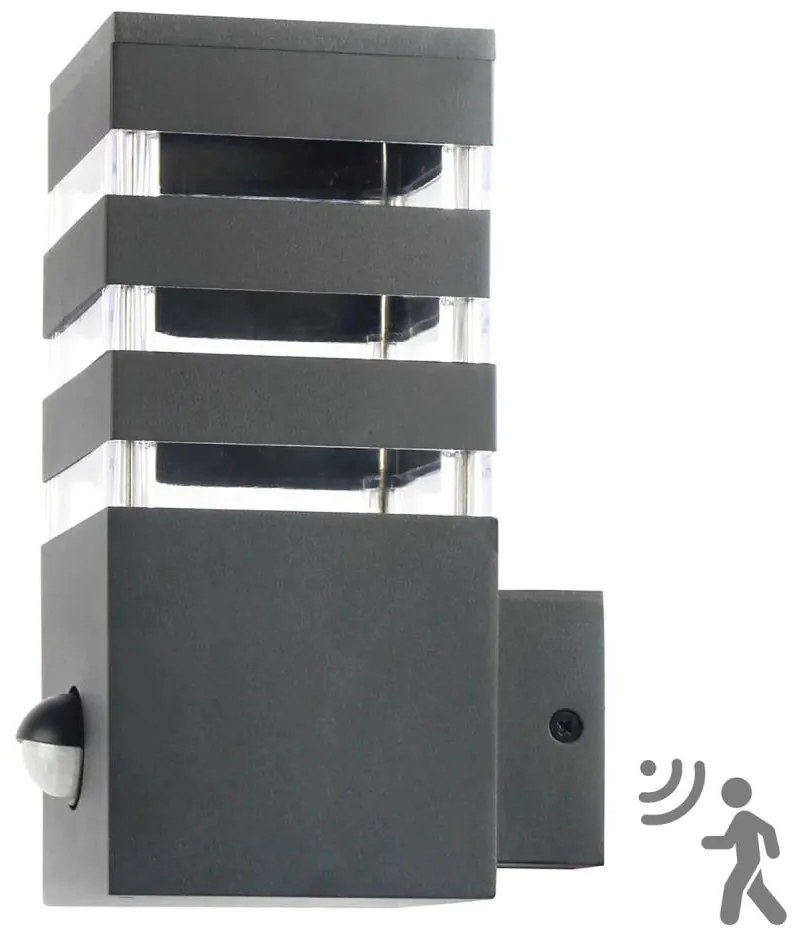 Zewnętrzna lampa ścienna TEKSAS 1xE27/12W/230V IP44 antracyt