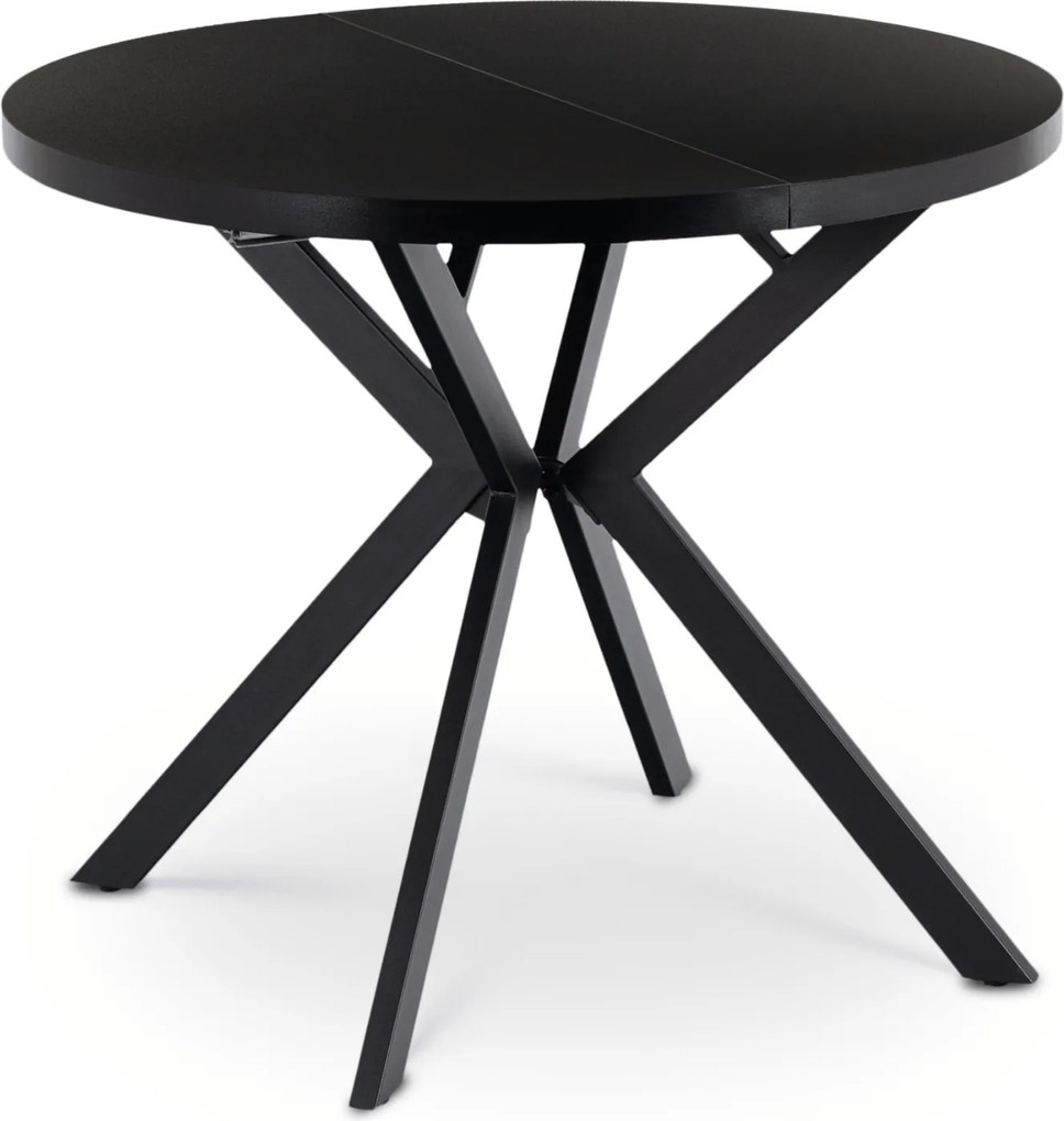 Stół Okrągły Rozkładany DORIAN 80-160 cm Czarny Nowoczesny Loft