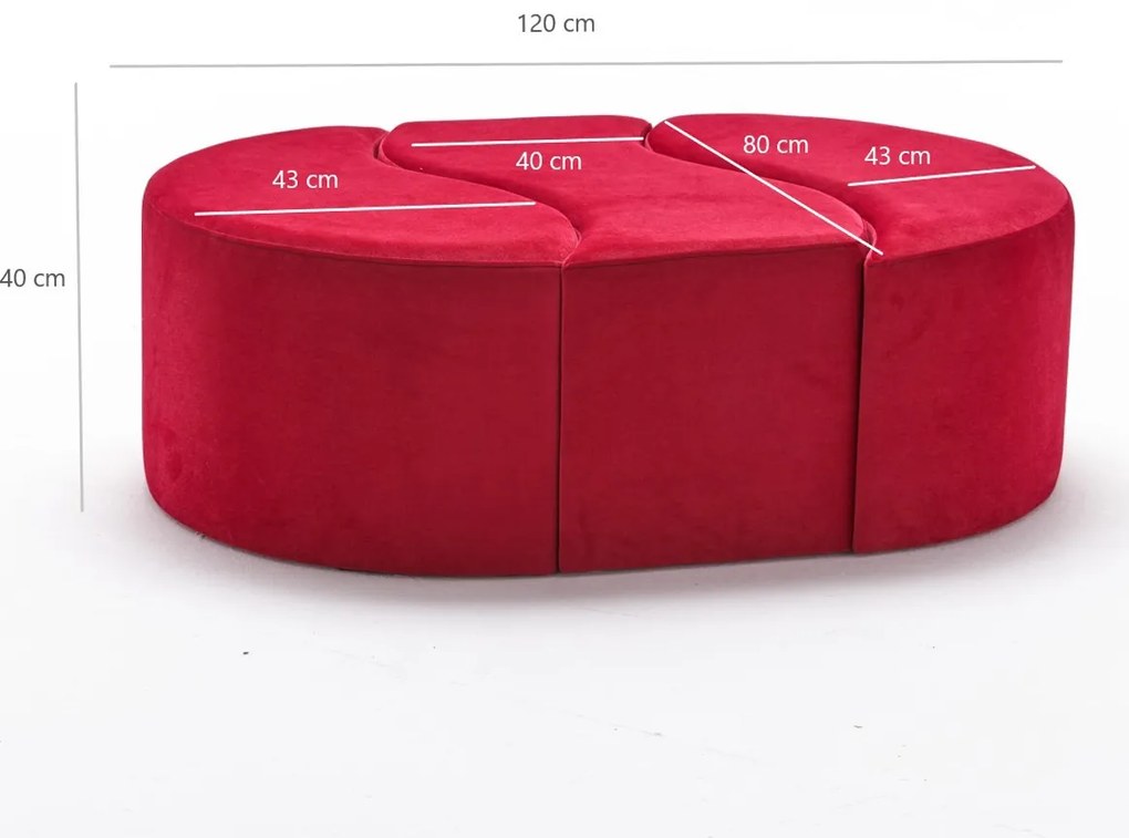 Stołek Alya Pouf Czerwony