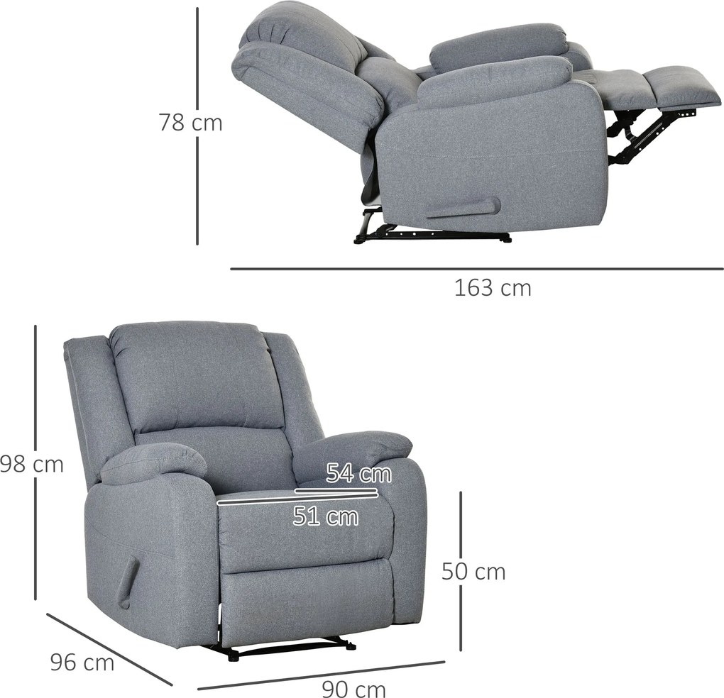 Fotel relaksacyjny z funkcją odchylania do tyłu HOMCOM