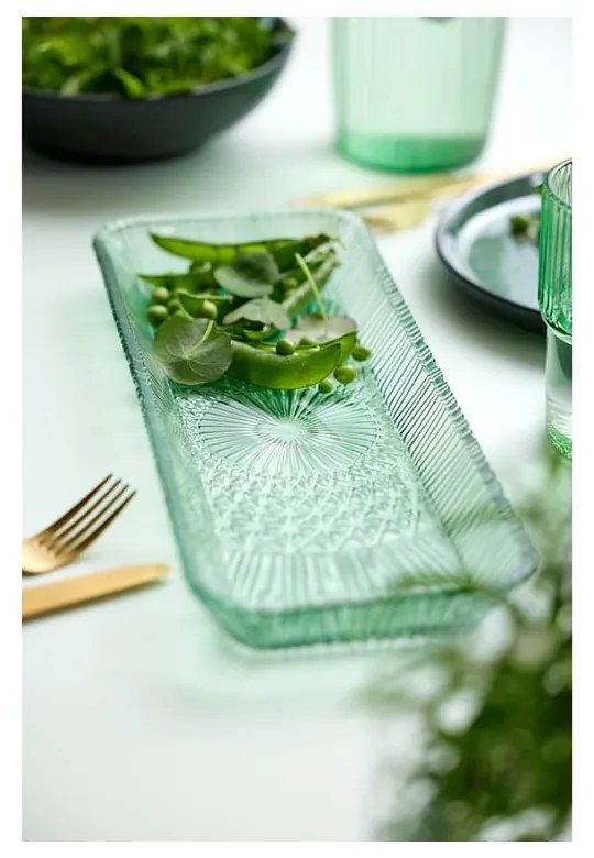Zielony szklany półmisek 14x38 cm Kusintha – Bitz