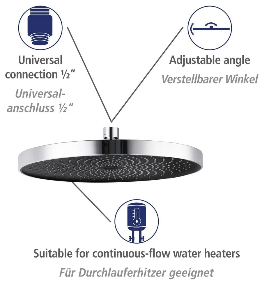 Zestaw prysznicowy ze stali nierdzewnej w kolorze błyszczącego srebra 120 cm Soft Water – Wenko