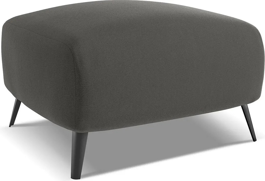 Pufa - z tkaniny welwetowej - stalowy - MALIE