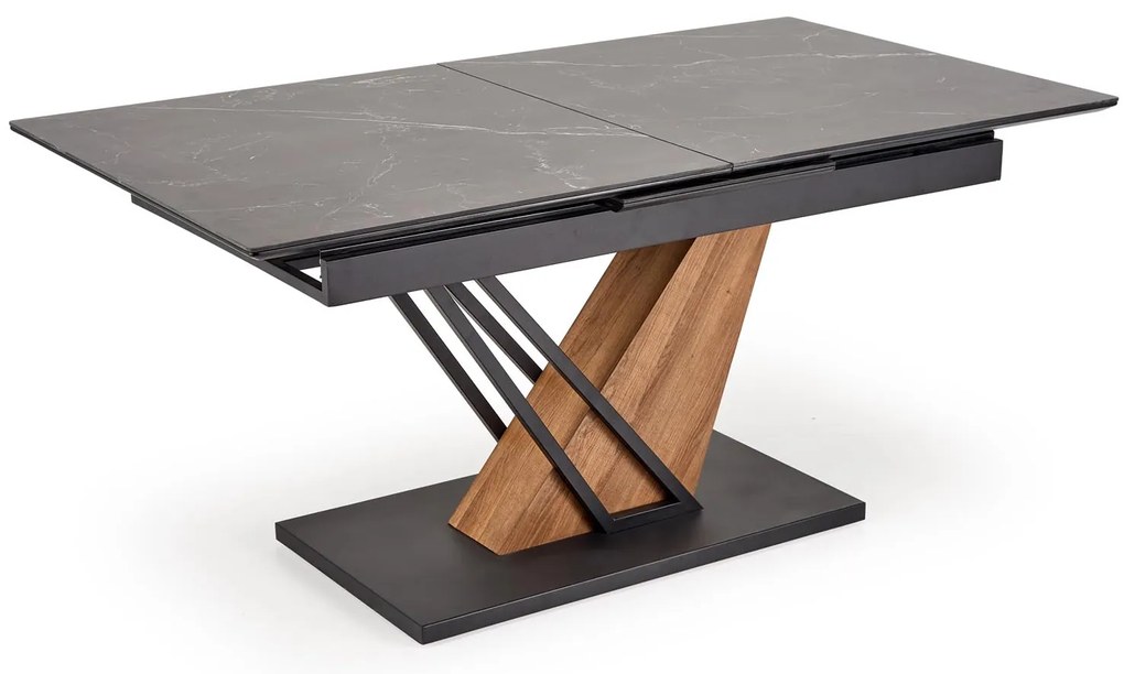 Stół rozkładany spiek czarny marmur/dąb/czarny 140-180/90/76 VOLANT 140