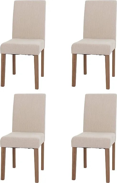 Szenilowe krzesło do jadalni Littau (zestaw 4 sztuk),  kremowy, nogi w kolorze naturalnym