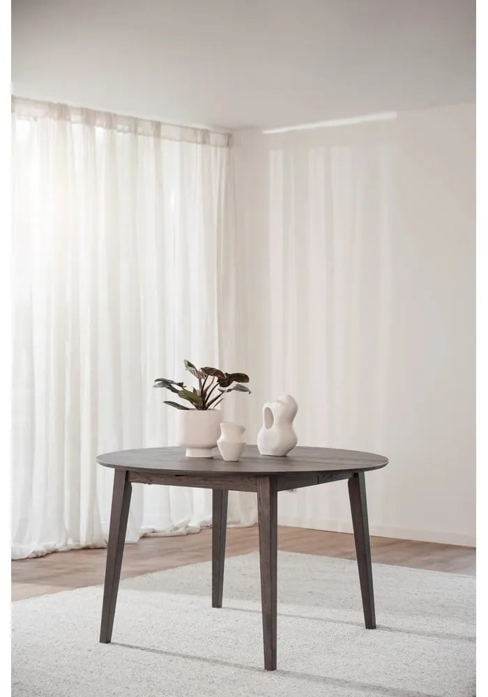 Okrągły rozkładany stół z litego drewna dębowego ø 120 cm Filippa – Rowico