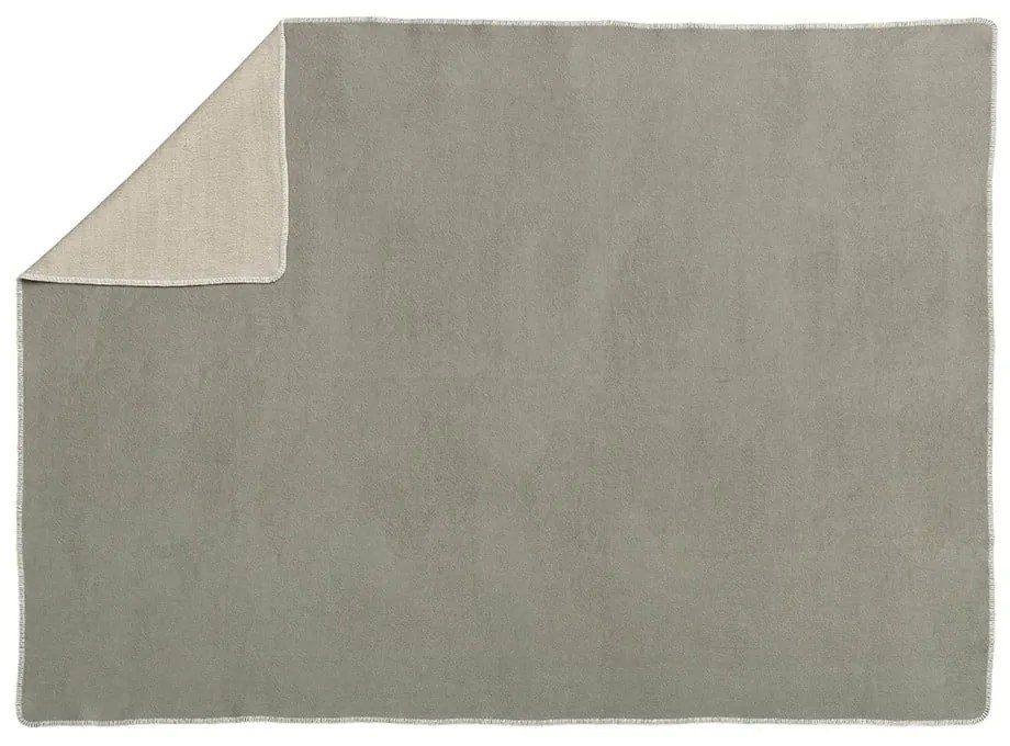 Szarobeżowy koc z mieszanki wełny 140x200 cm Ylva Dark Linen – Pappelina