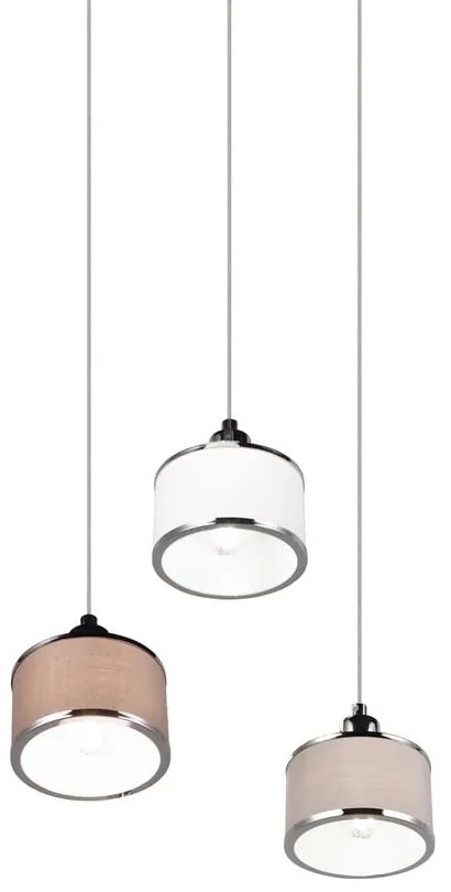 Lampa wisząca w beżowo-srebrnym kolorze z tekstylnym kloszem ø 29 cm Kaprun – Trio