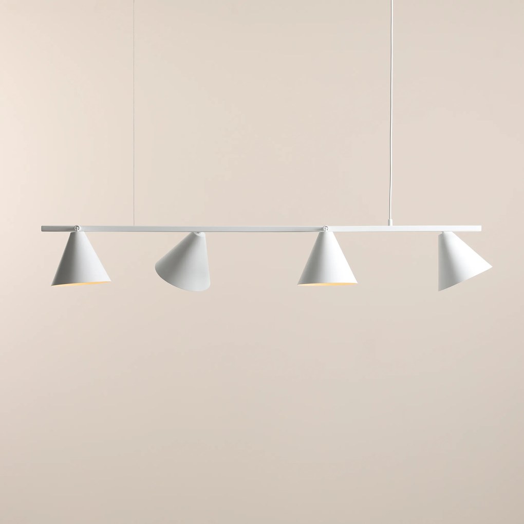 Metalowa lampa wisząca Form 4 w białym kolorze