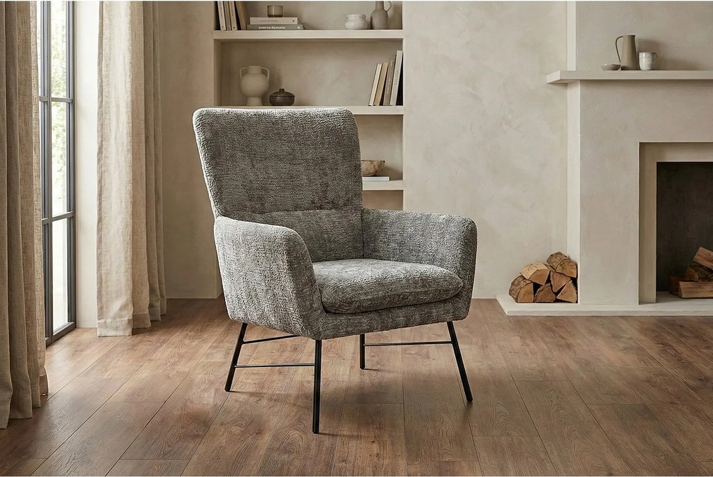 Nowoczesny fotel w kolorze szarym-ponadczasowy styl