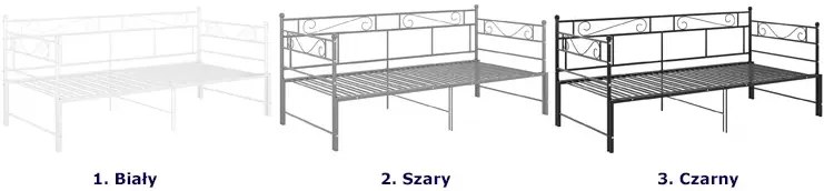 Białe metalowe łóżko rozkładane 90x200 cm - Wesper