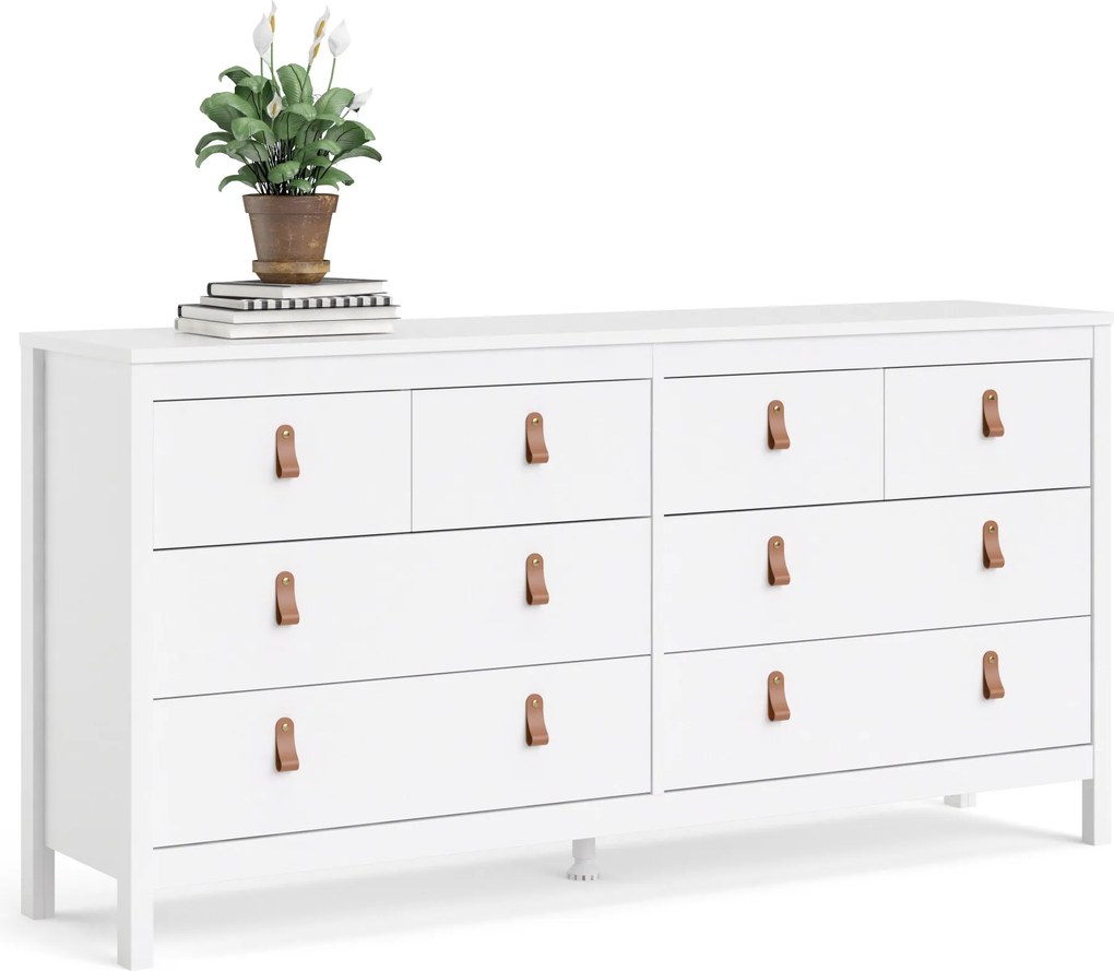 Elegancka komoda pokojowa z szufladami Madrid 4+4 biały mat