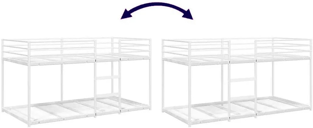 Białe minimalistyczne łóżko piętrowe 80 x 200 cm R6-N22