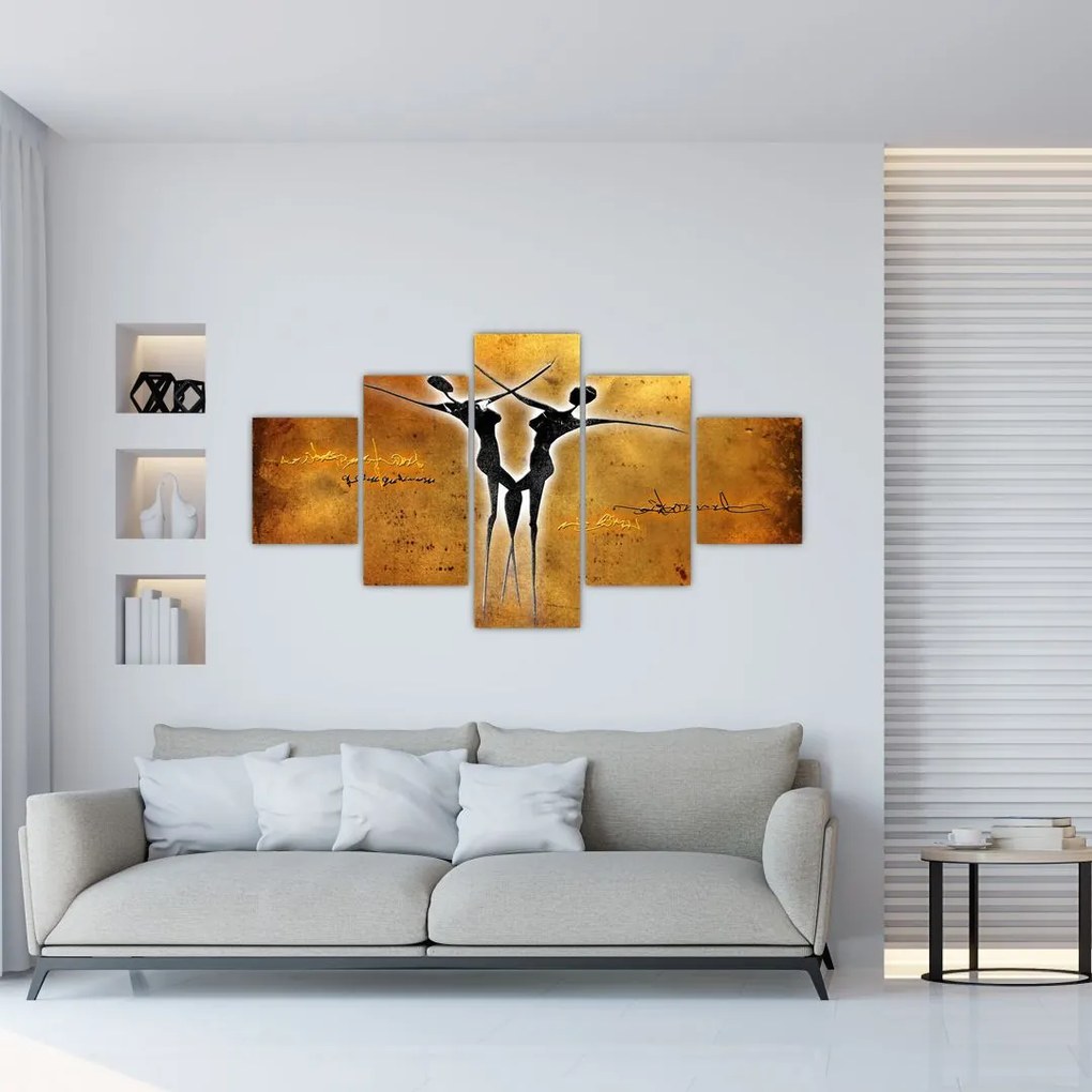 Obraz przedstawiający tańczącą parę (125x70 cm)