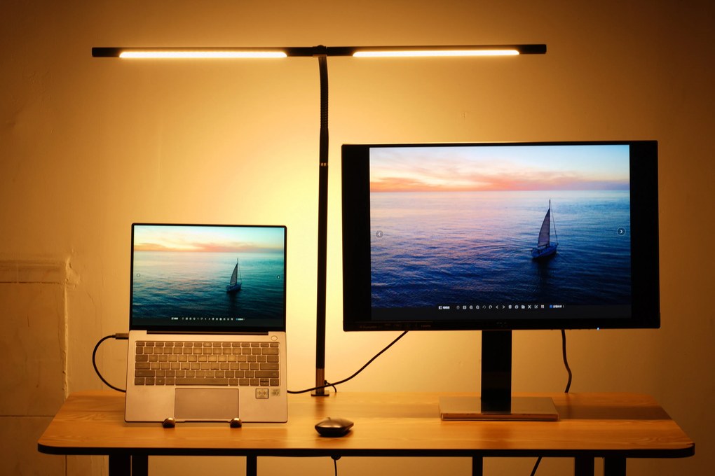 Lampa LED na biurko NOX, zacisk, pilot zdalnego sterowania