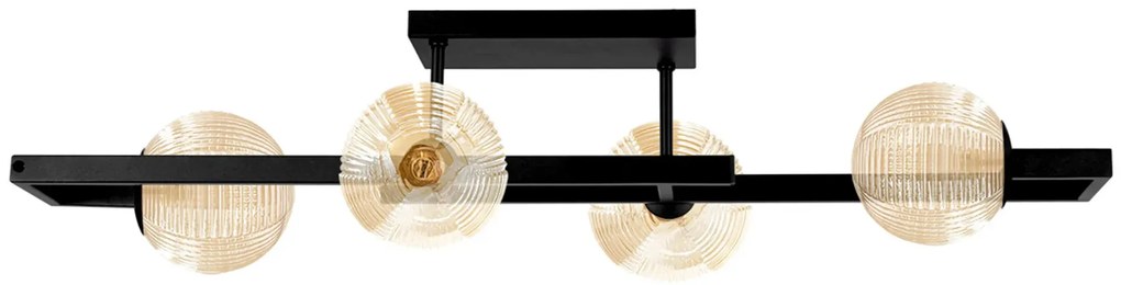 Lampa z czterema kloszami czarno-beżowa E6-R25