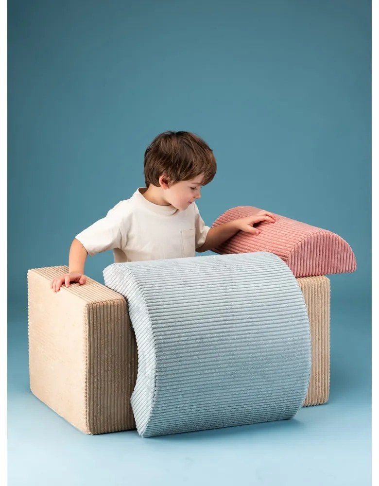 Jasnobrązowy sztruksowy piankowy plac zabaw 3 szt. wysokość 37 cm 75x49 cm Rainbow Montessori – Wigiwama