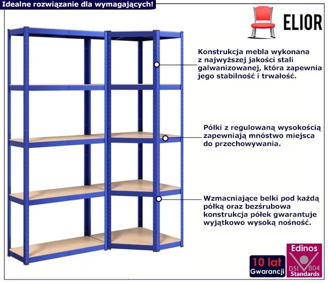 2 sztuki metalowych regałów do piwnicy - Ulevis 4X