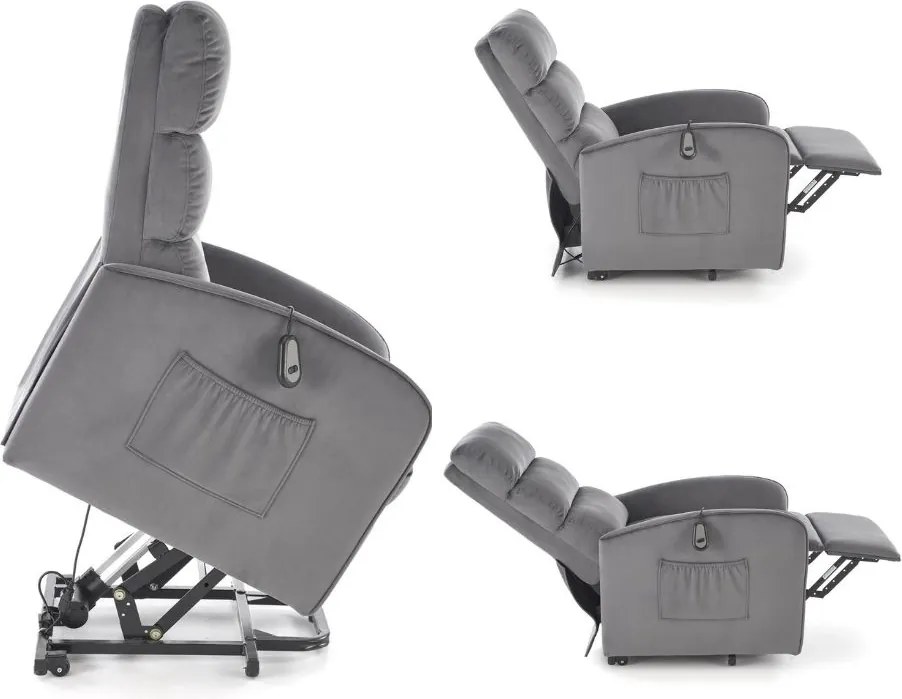 Fotel rozkładany elektrycznie wspomagający wstawanie Maroni Halmar