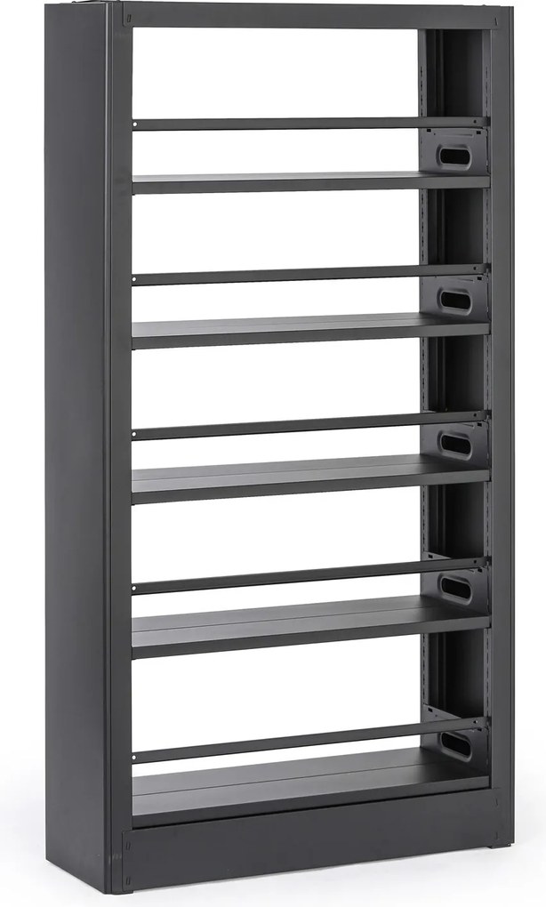 Metalowa biblioteczka, 1750 × 800 × 300 mm, czarna