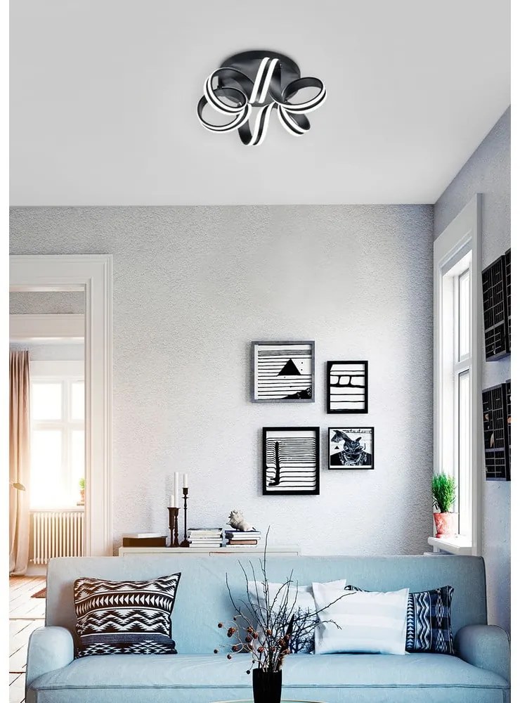 Czarna lampa sufitowa LED Carrera – Trio